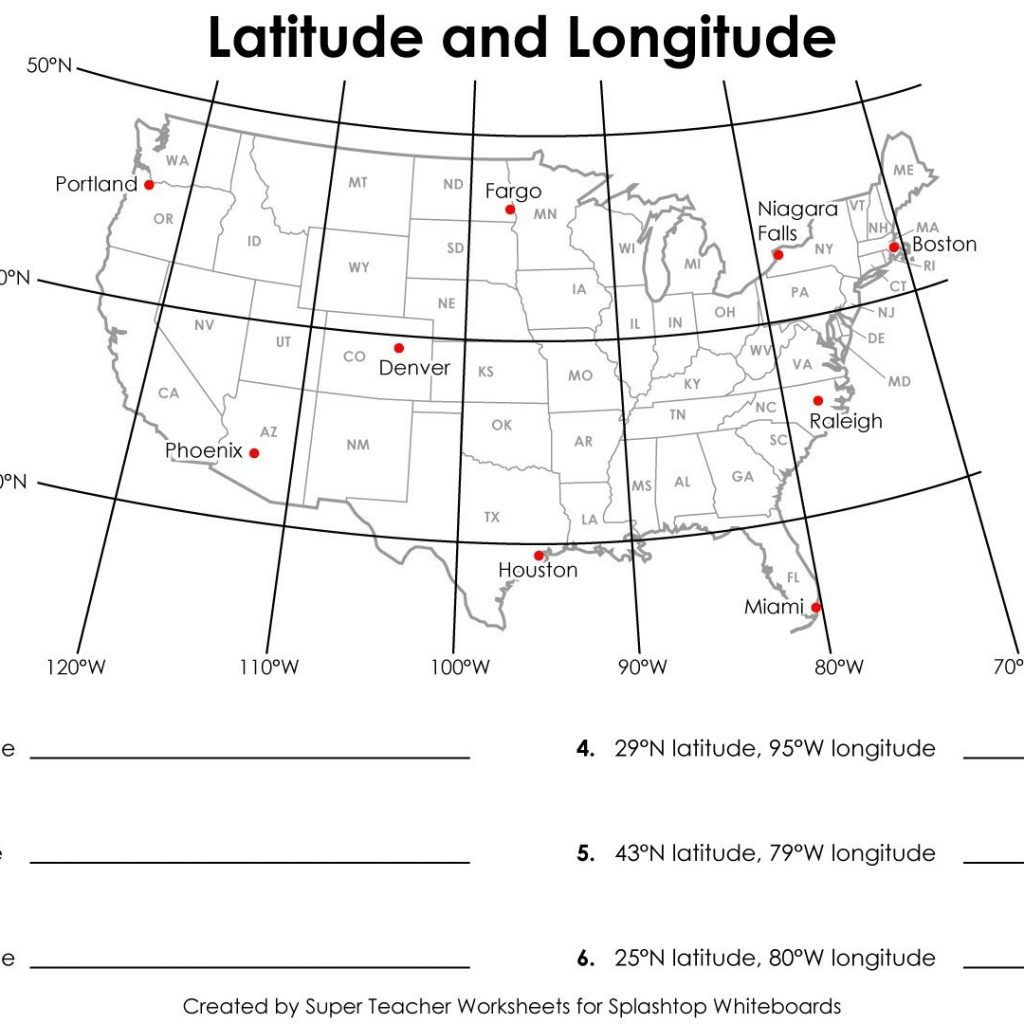 Map Of Usa With Latitude And Longitude Lines Map