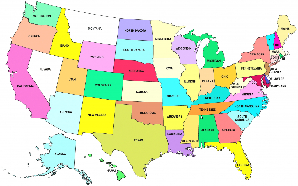 50 States Map With Capitals - Earthwotkstrust | Us 50 States Map Printable