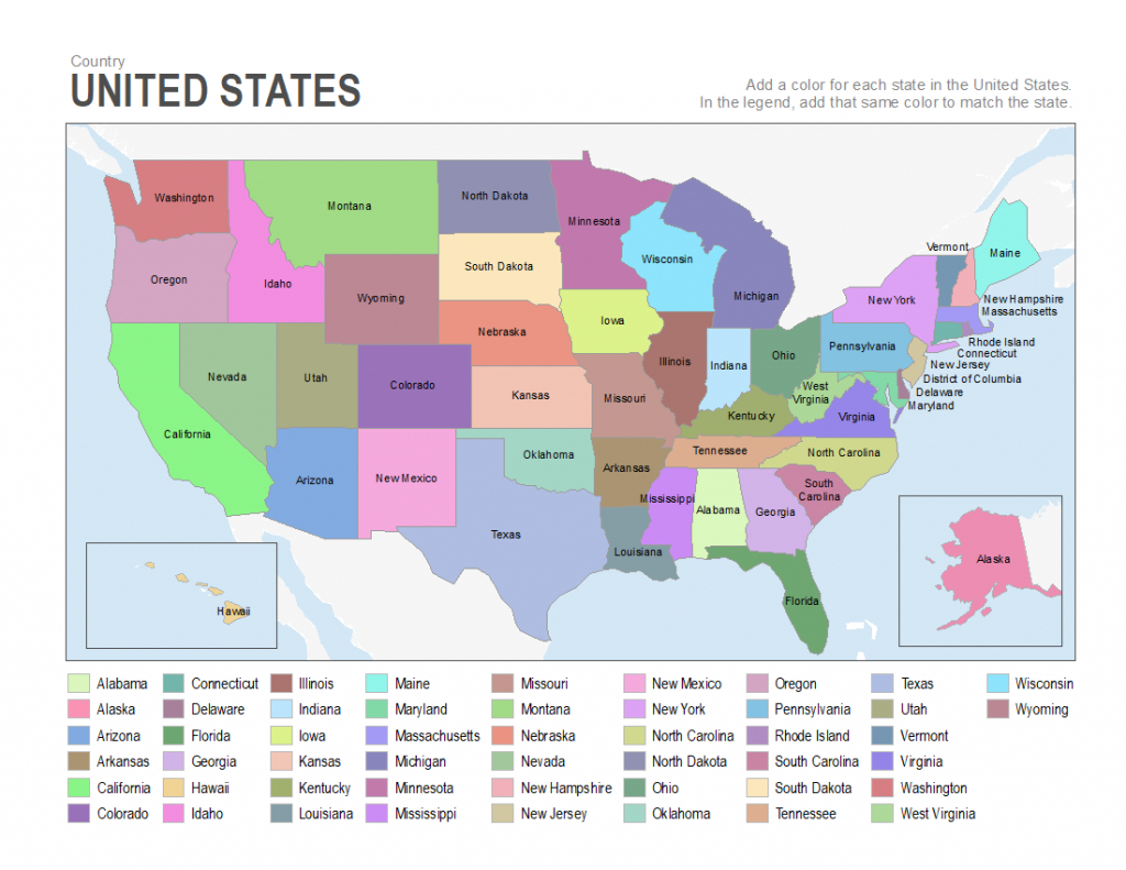 Printable Map Of The United States To Color Printable US Maps