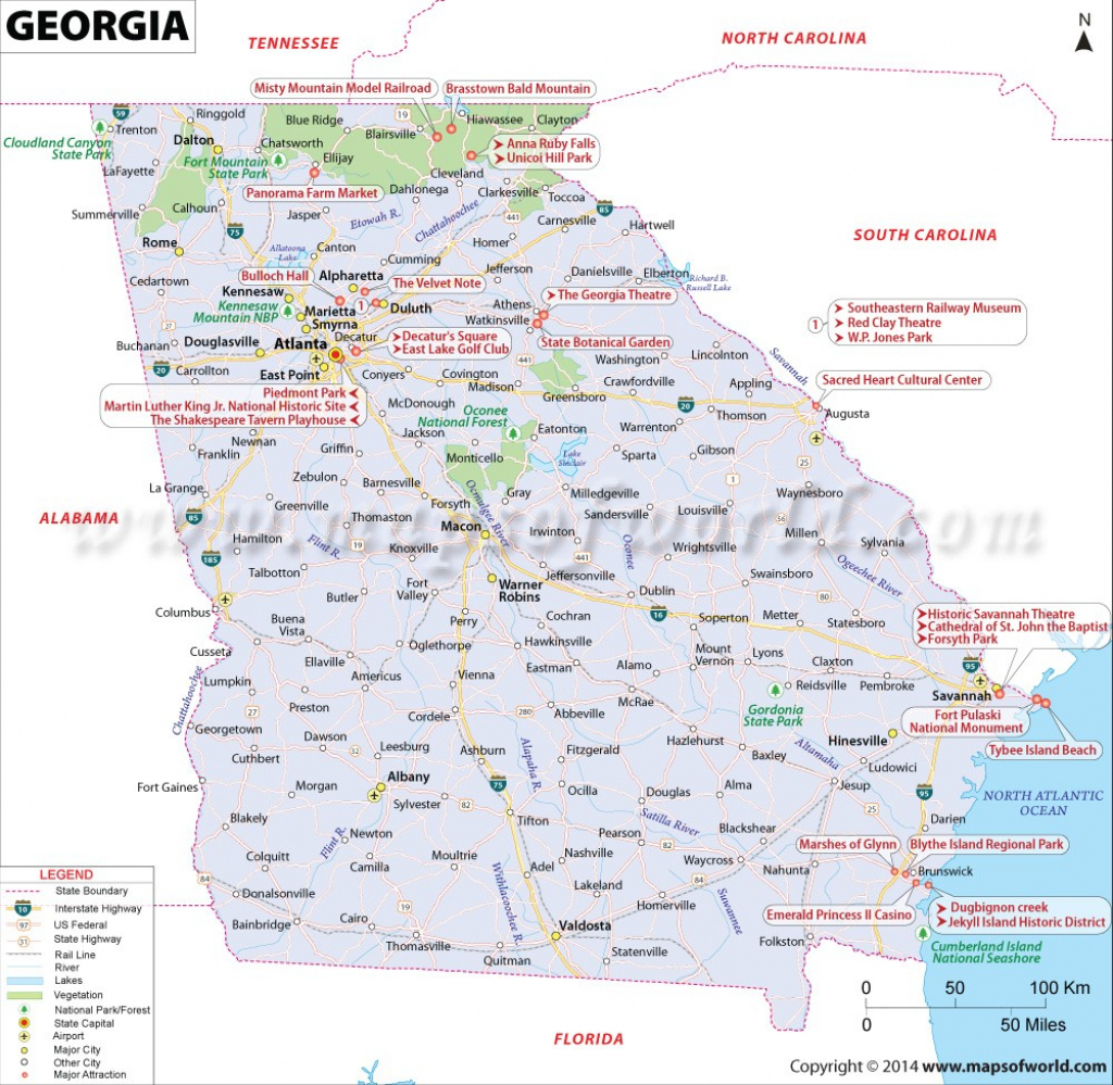 At Interactive Map Of Georgia Usa Printable Map Of Map Of North Ga | Printable Map Of Georgia Usa