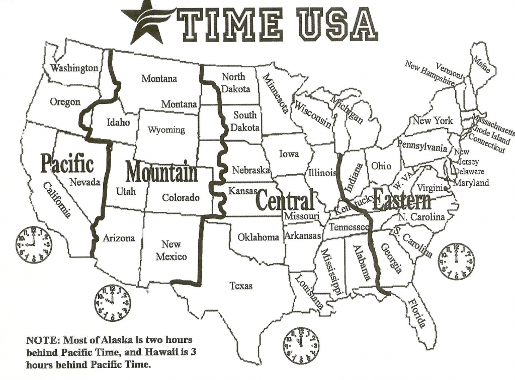 map of the us with time zones us timezones awesome printable us time