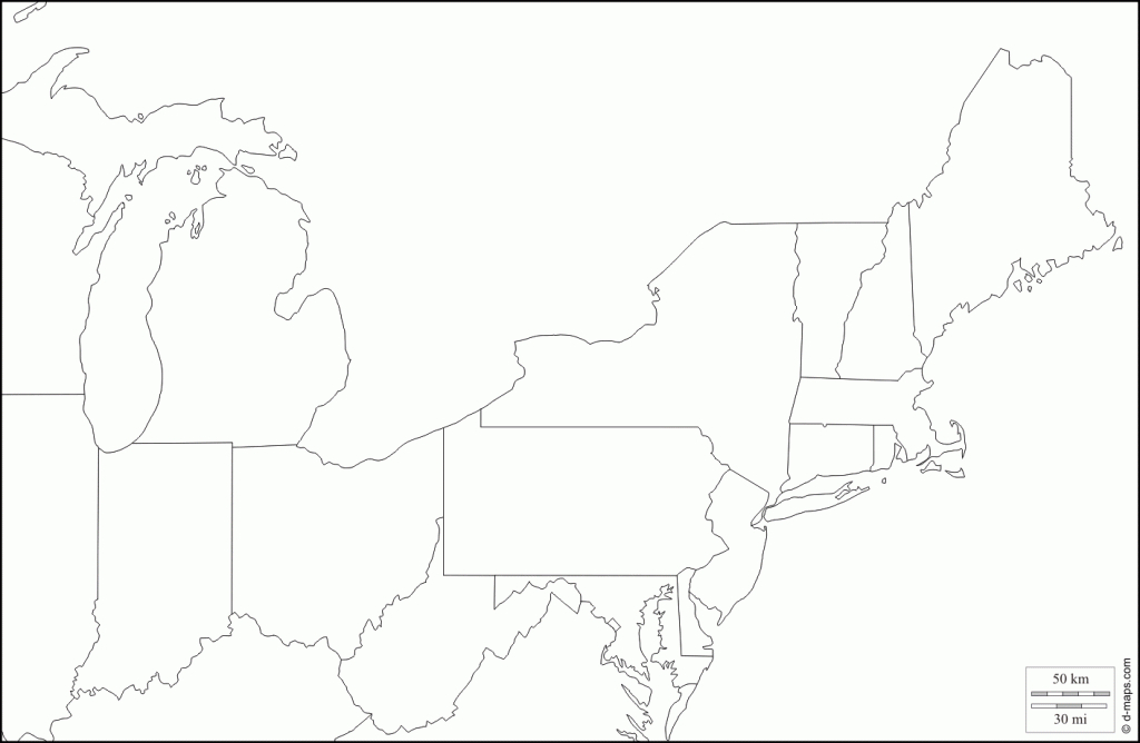 Blank Map Of Northeast Us And Travel Information | Download Free | Blank Northeast Us Map Printable