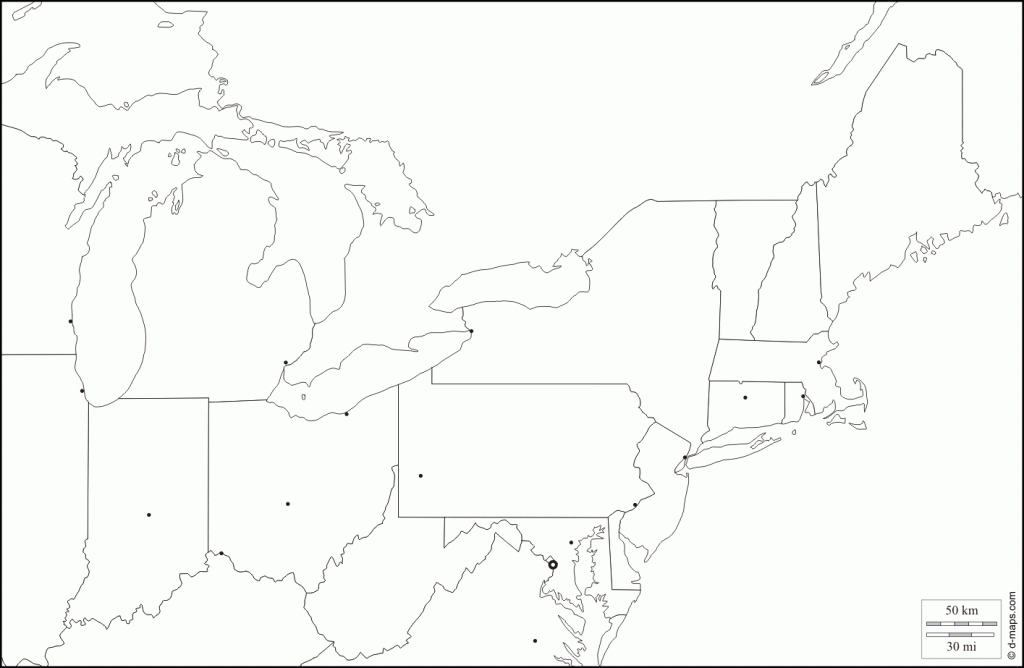Blank Map Of Northeast Us And Travel Information | Download Free | Printable Northeast Us Map