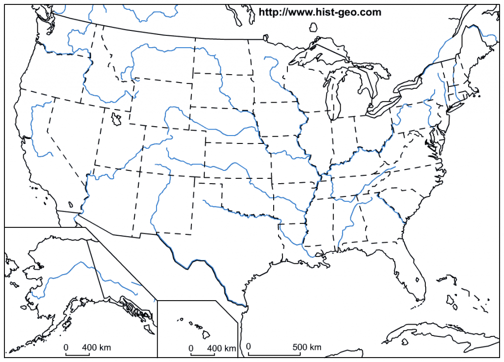 Printable United States Map With Rivers Valid Printable Us Map With   Blank Map Of The Usa 50 American States And Rivers Printable Us Map With Rivers 