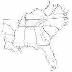 Blank Map South Subway State Southeast Region The East Printable Of | Printable Southeast Region Of The United States Map