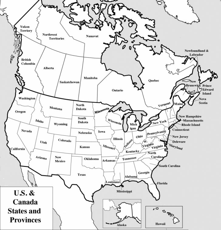 Printable United States And Canada Map
