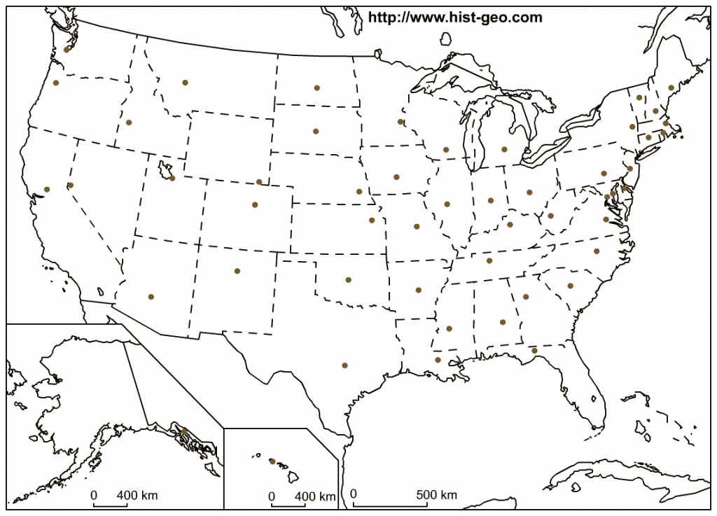 Blank Outline Maps Of The 50 States Of The Usa (United States Of | Printable Map Of Continental Us