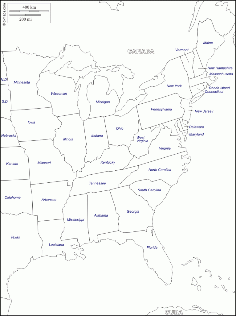 Blank Us Map Eastern States United States Map Nations Line Project | Printable Blank Eastern Us Map