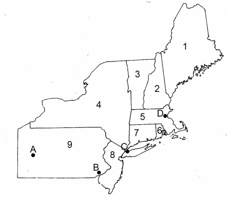 Printable Map Northeast Region Us