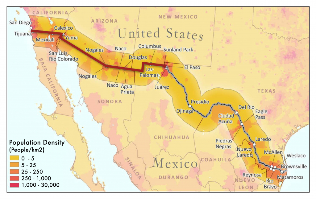 California Mexico Border Map Printable Map Us Mexico Border States | Printable Map Of The United States And Mexico