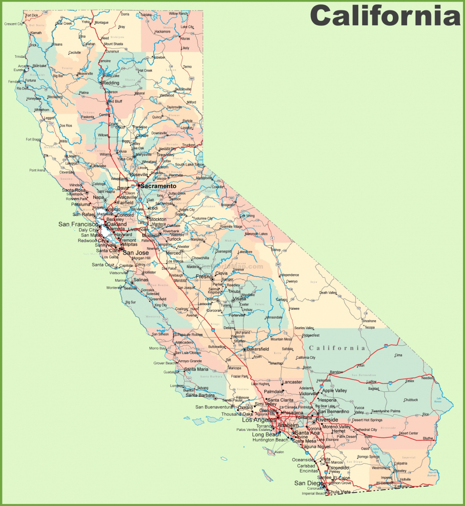 California Road Map - Road Map Of California Usa | Printable Maps | Printable Map Of California Usa
