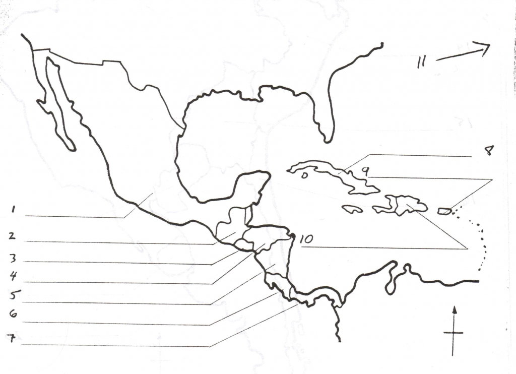 Central America Outline Map Free Printable Worksheet Us Usa Blank | Printable Map Of Central Usa