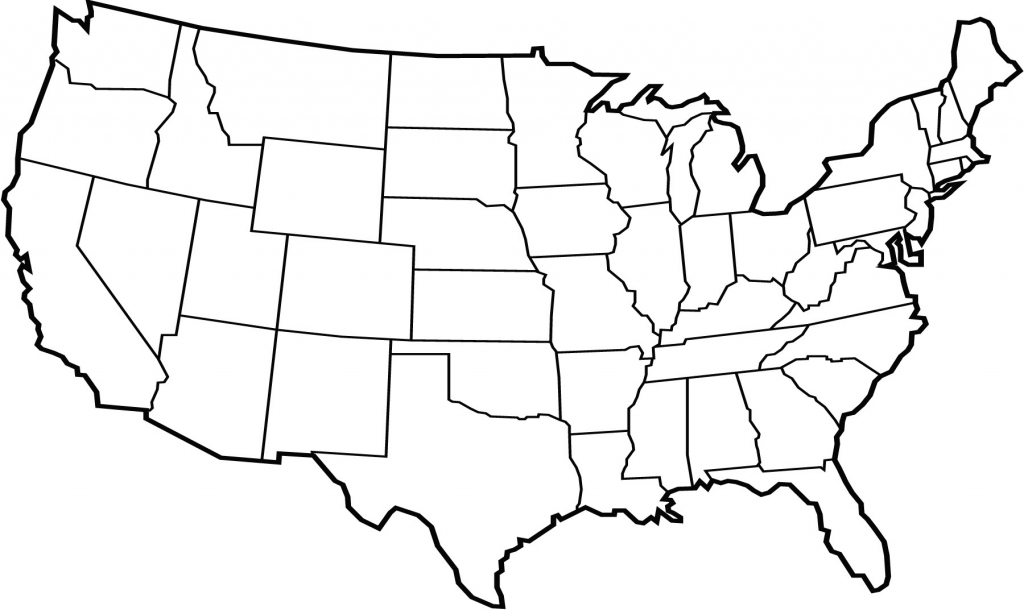 free printable outline map of united states free printable - free map