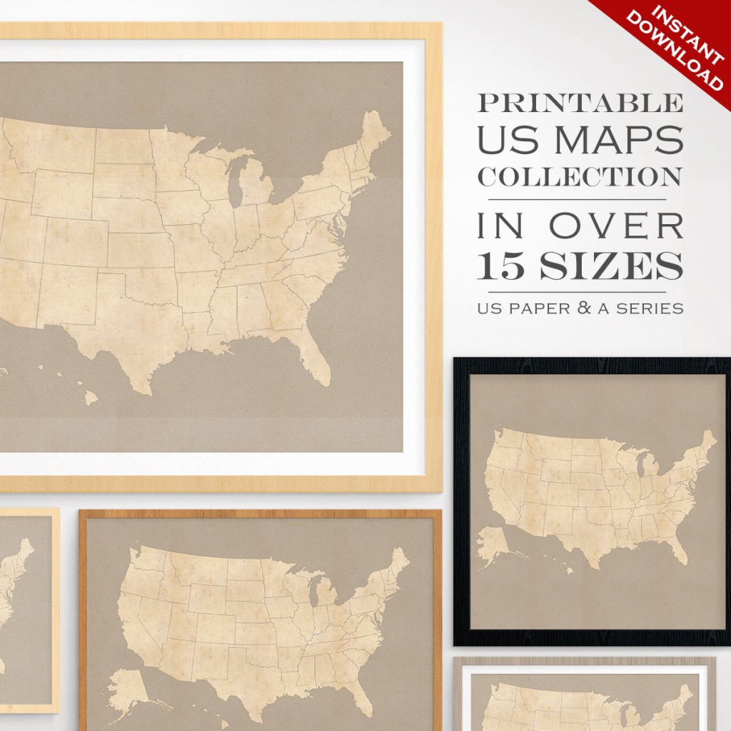 Custom Travel Maps Printable Us Travel Maps Vintage United | Etsy | Printable Vintage Us Map