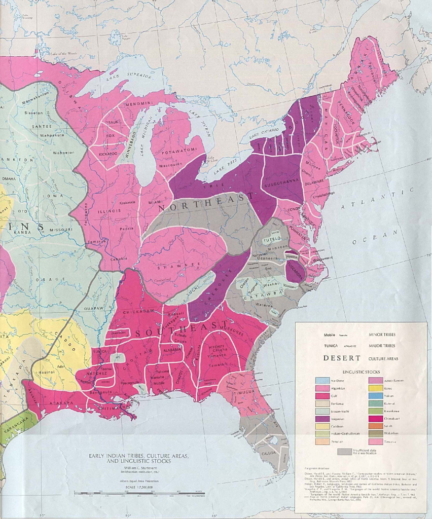 Early Indian Tribes And Culture Areas Of The Eastern U.s. | Great | Printable Map Of Native American Tribes