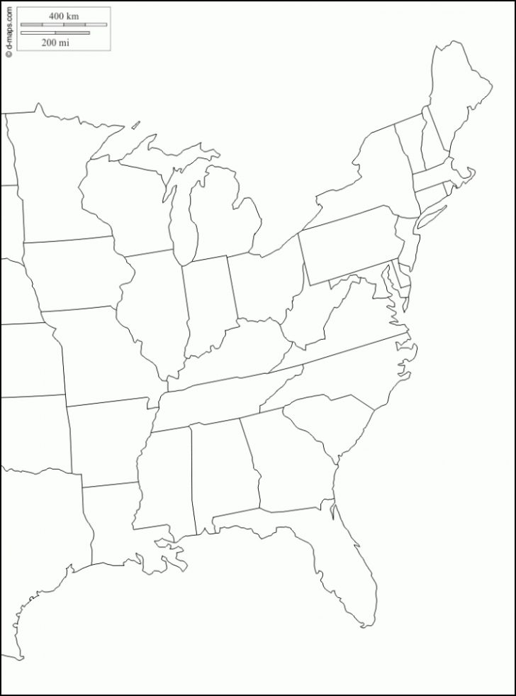 East Coast Of The United States Free Map, Free Blank Map, Free ...