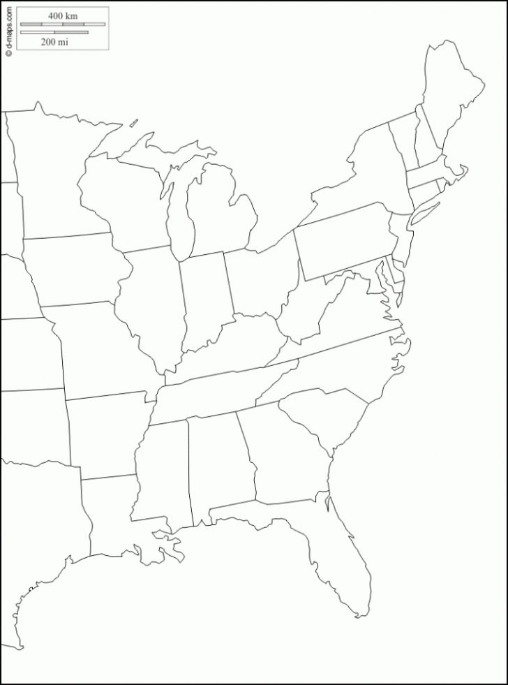 Printable Map East Coast United States