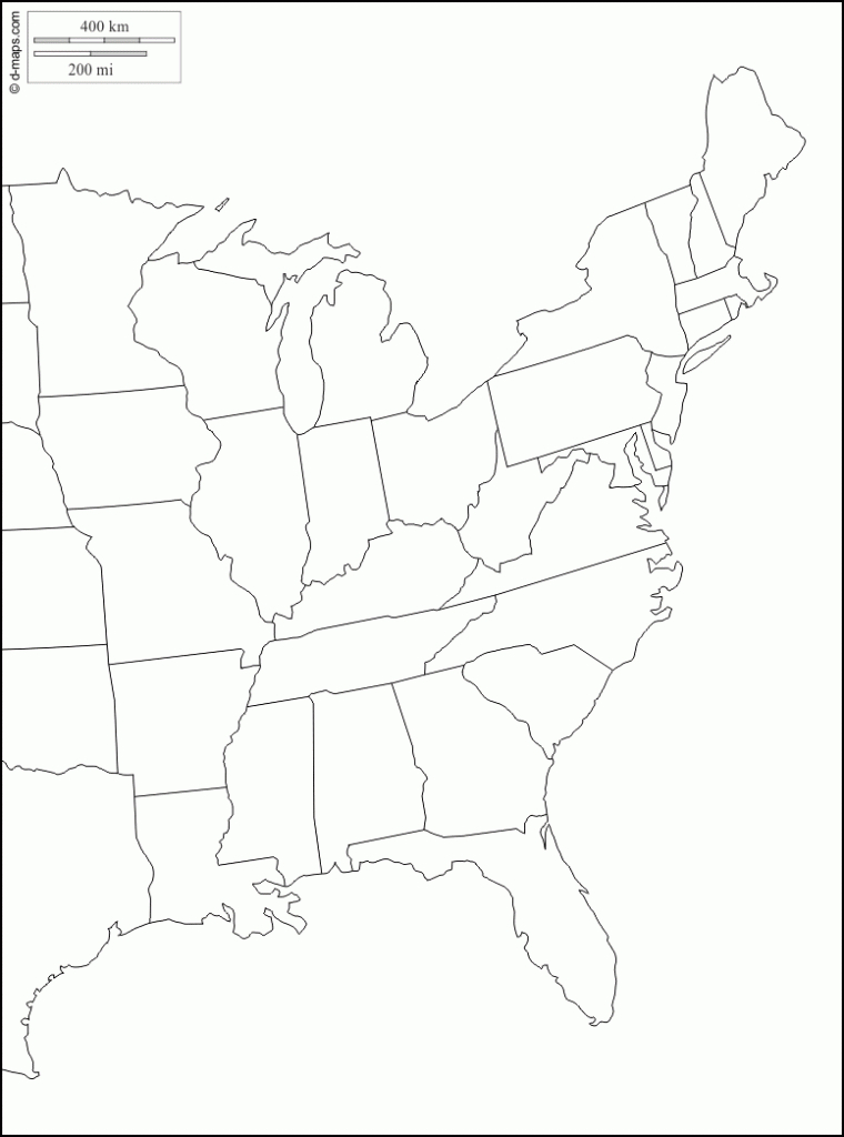 East Coast Of The United States Free Map, Free Blank Map, Free | Printable Outline Map Of Eastern United States