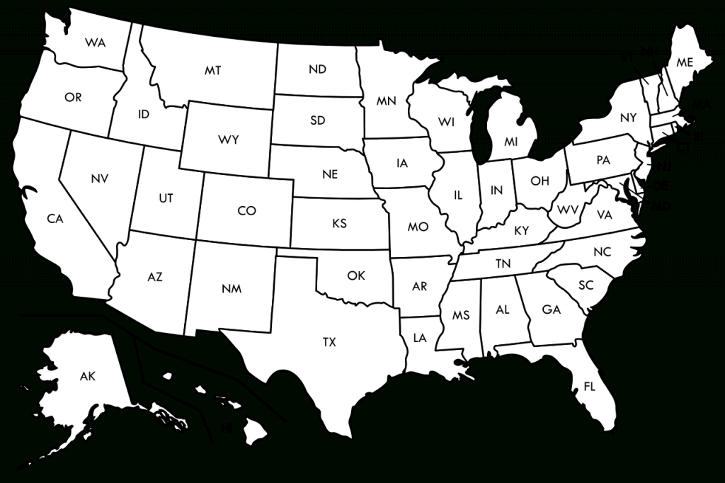 Us States Map Blank