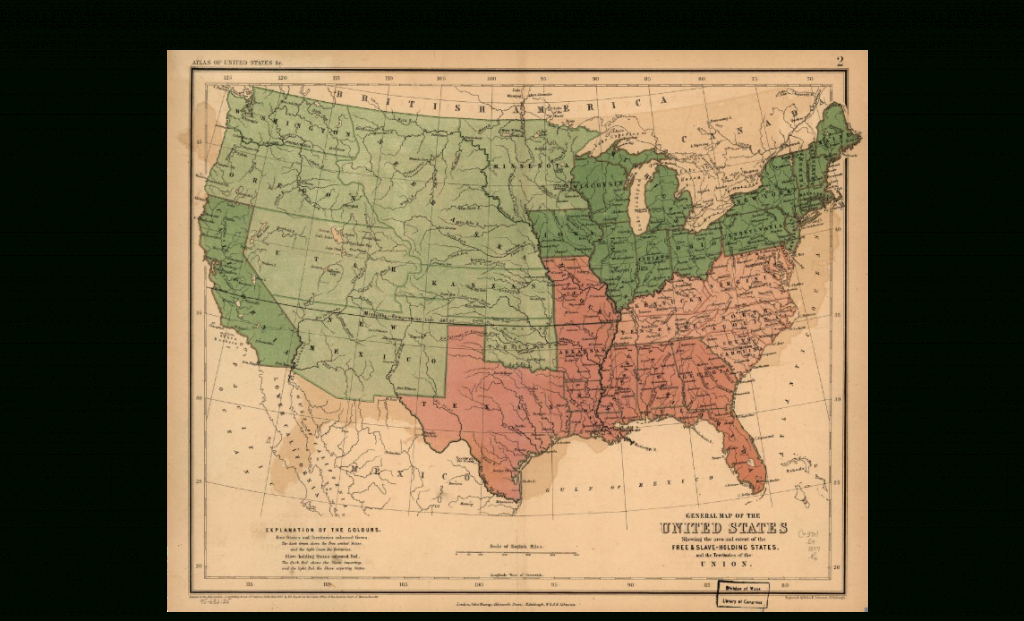 Free And Slave States Map - State, Territory, And City Populations | Printable Map Of The United States During The Civil War