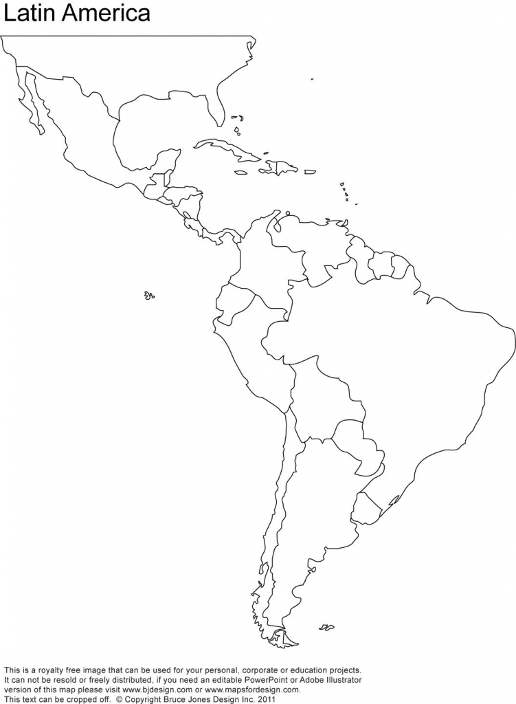 Free Blank Map Of North And South America | Latin America Printable | Printable Map Of American Continent