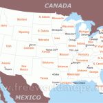 Free Printable Maps Of The United States | Free Printable Map Of The United States With Major Cities