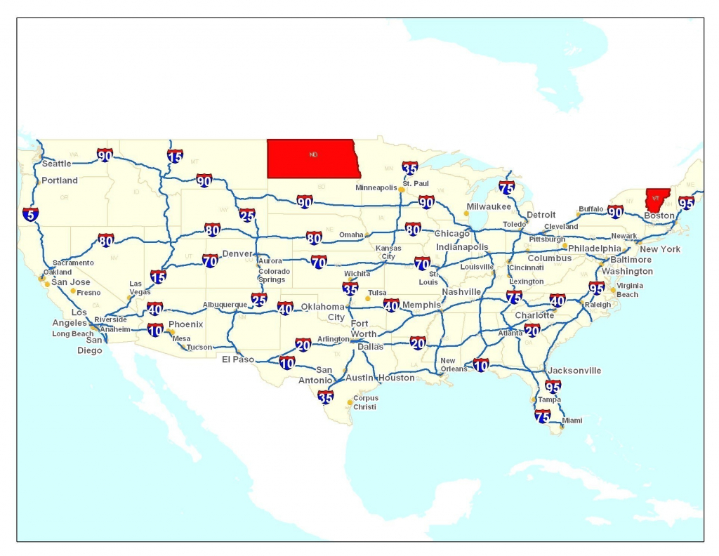 Free Printable Us Highway Map Usa Road Map Unique United States Map | Printable United States Interstate Map