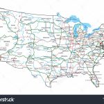 Free Printable Us Highway Map Usa Road Vector For With Random Roads | Free Printable Road Map Of The United States
