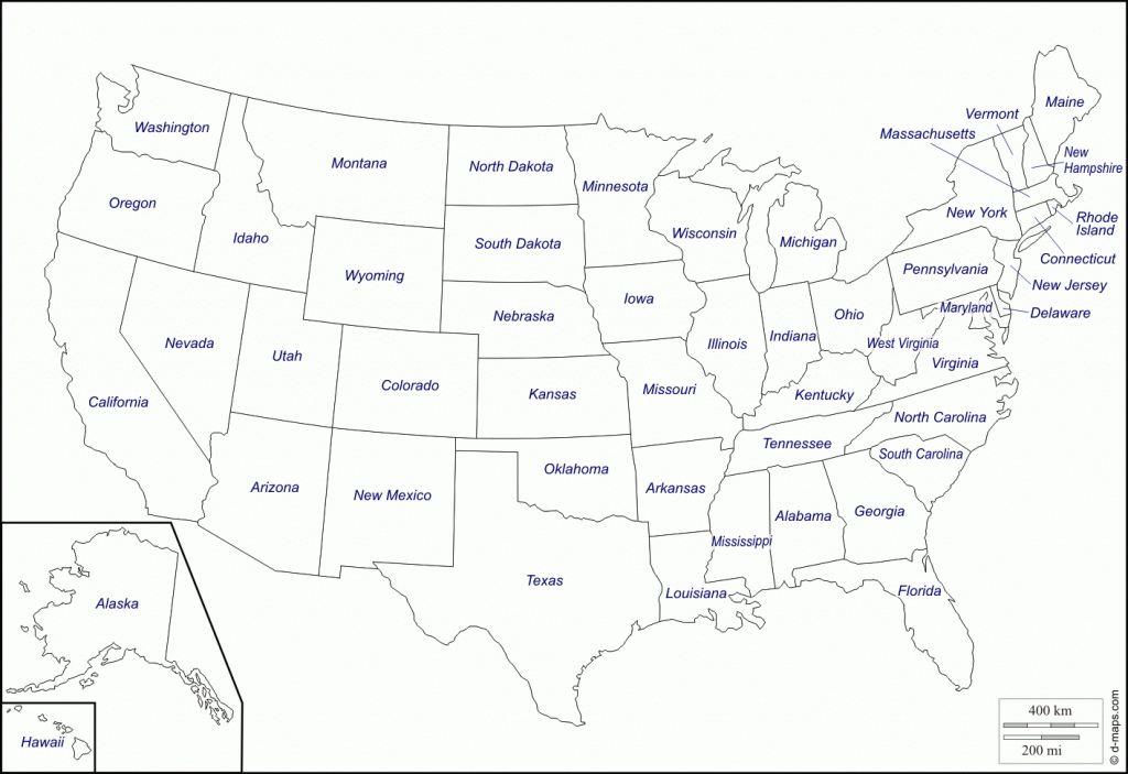 Free Printable Us Maps With State Names Usa Map And State Capitals | Printable Picture Of Usa Map