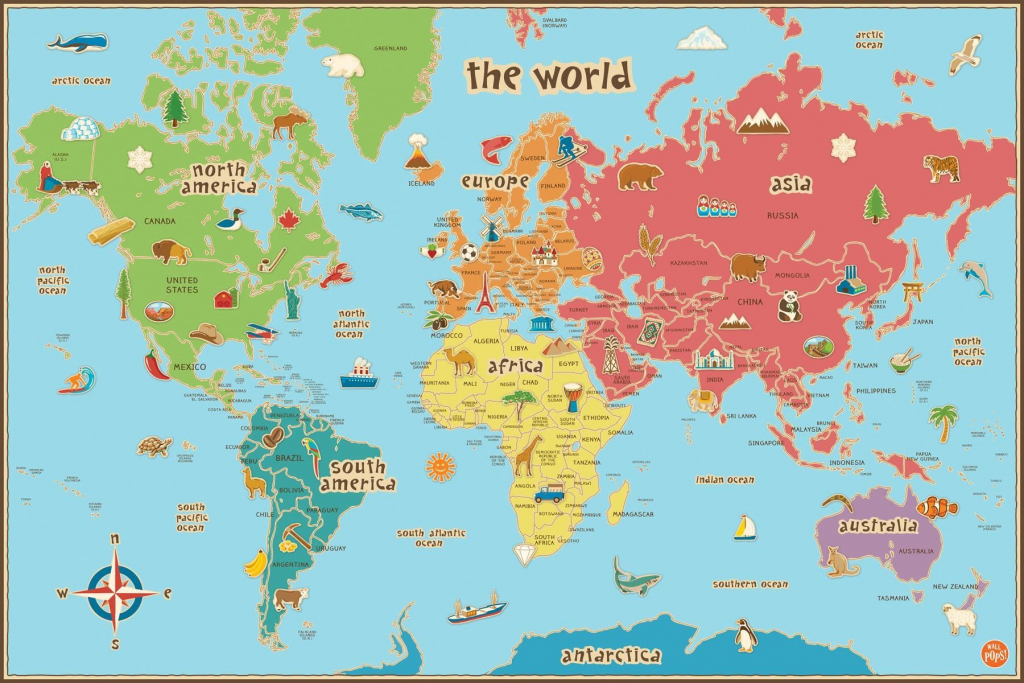 Free Printable World Map For Kids Maps And | Gary&amp;#039;s Scattered Mind | Printable A3 Map Of Usa