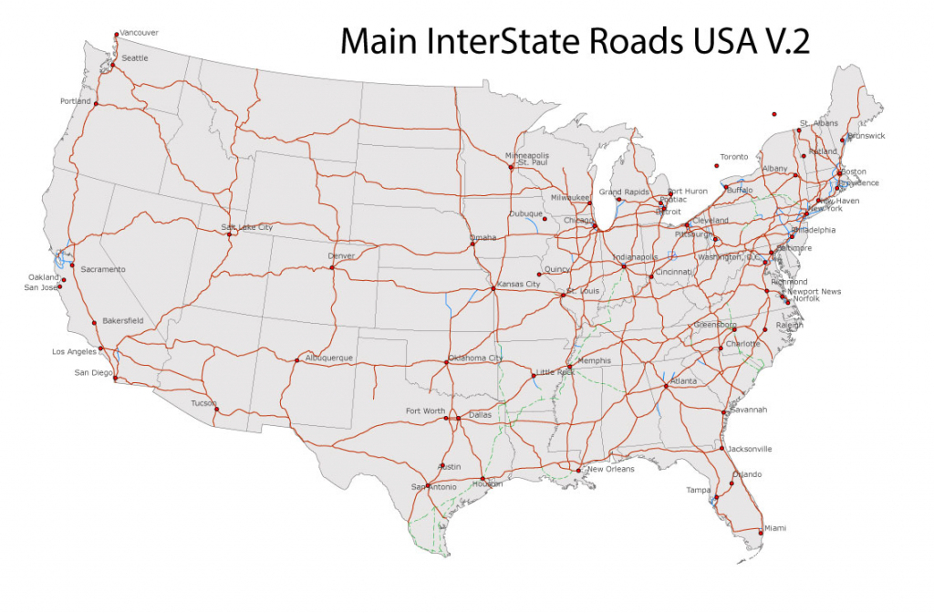 Free Printable Road Map Of Usa Printable US Maps