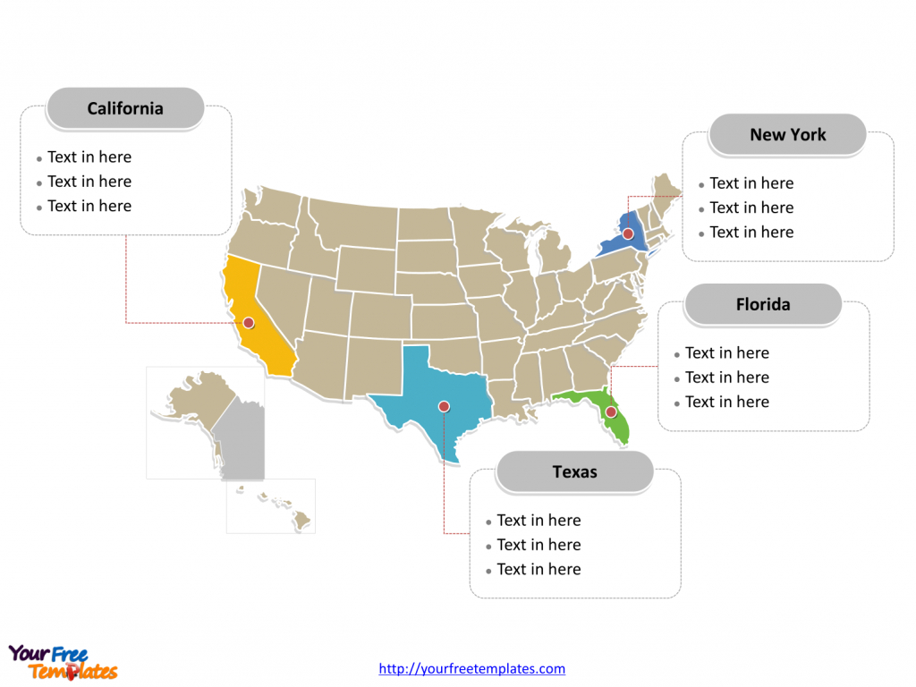 Editable Us Map With States For PowerPoint