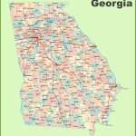 Georgia Road Map With Cities And Towns | Printable Road Map Of Georgia Usa