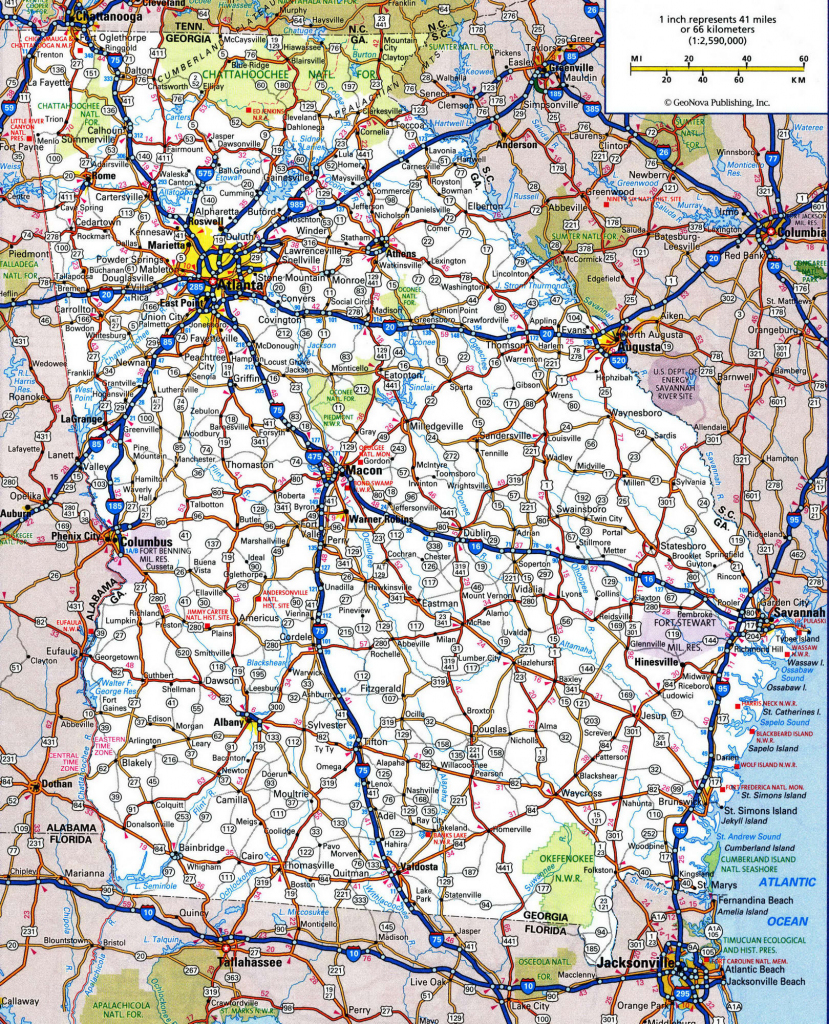 Georgia State Map And Travel Information | Download Free Georgia | Printable Road Map Of Georgia Usa