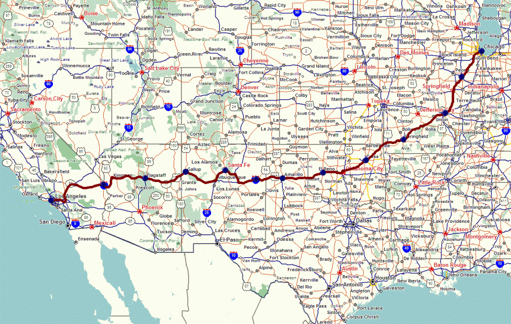 Get Your Kicks On Route 66 On The Bucket List To Travel Before I | Printable Map Of Route 66 Usa