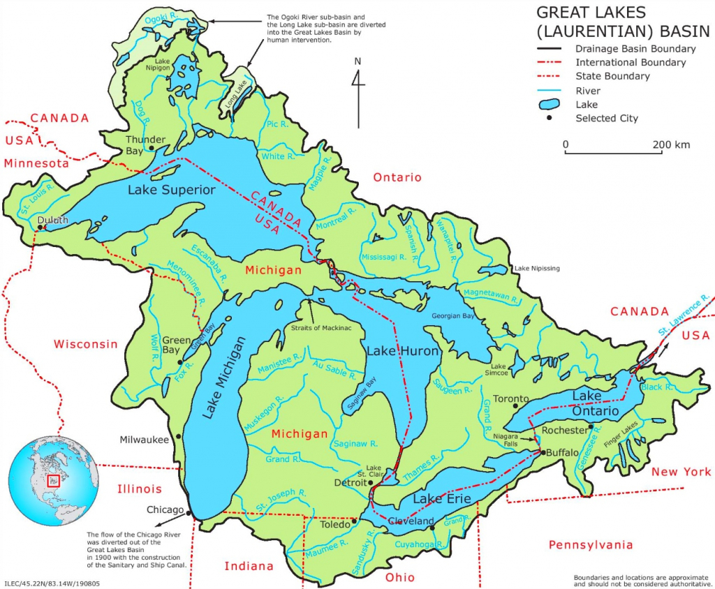 Great Lakes Maps | Maps Of Great Lakes | Printable Us Map With Great Lakes