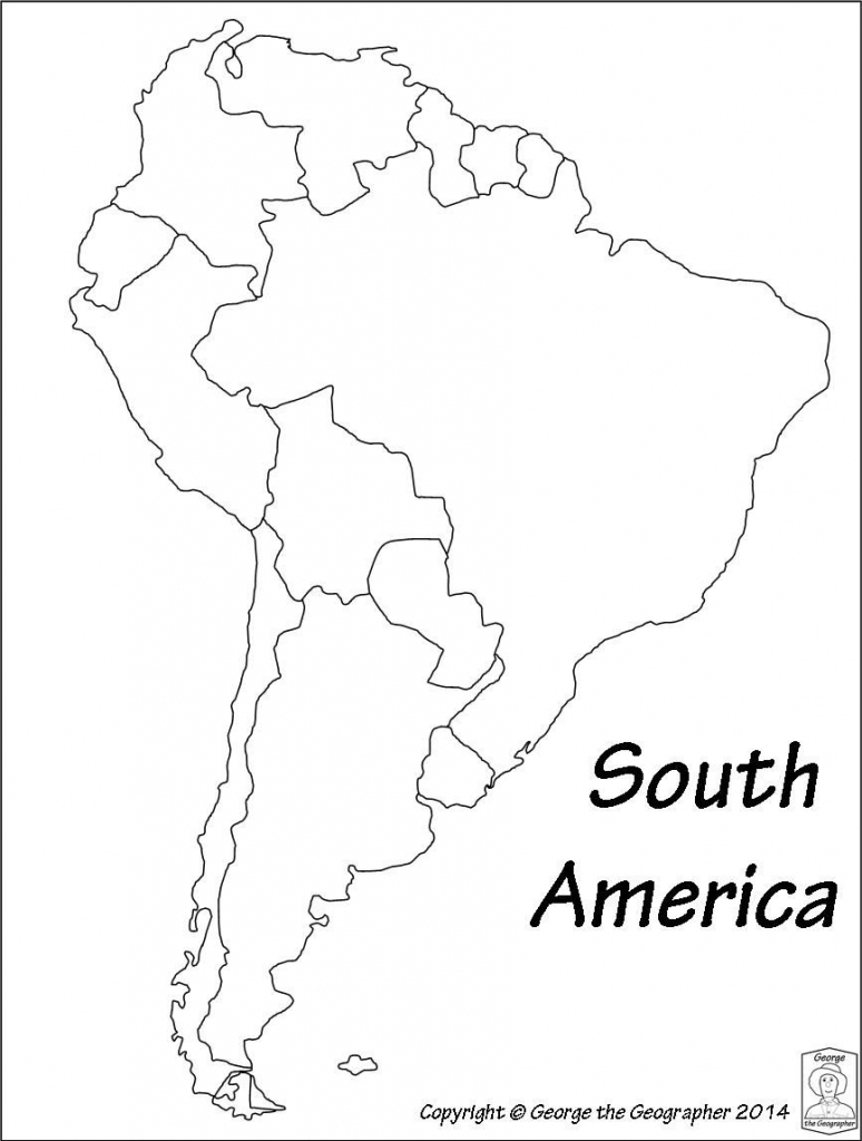 Outline Map Of South America Printable With Blank North And For New