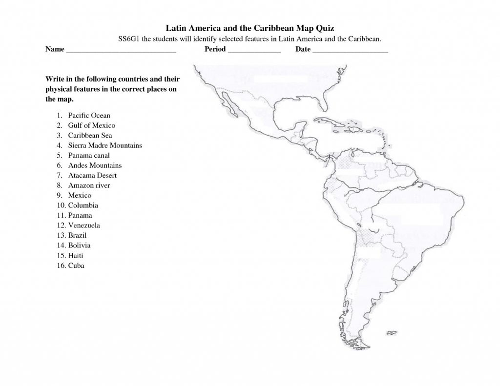 Blank Map Of Latin America Quiz