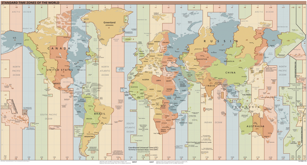 List Of Utc Time Offsets - Wikipedia | Printable Us Time Zone Map Pdf