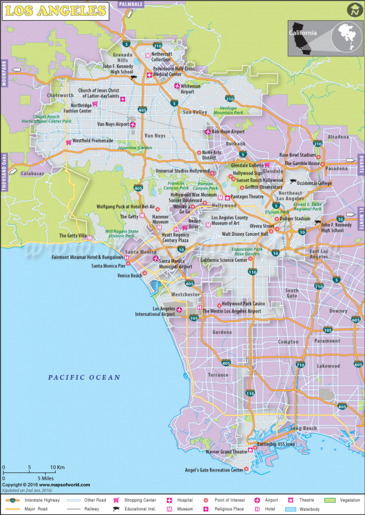 Los Angeles Map Printable Maps Los Angeles California Maps - Klipy | Printable Map Of Usa Airports