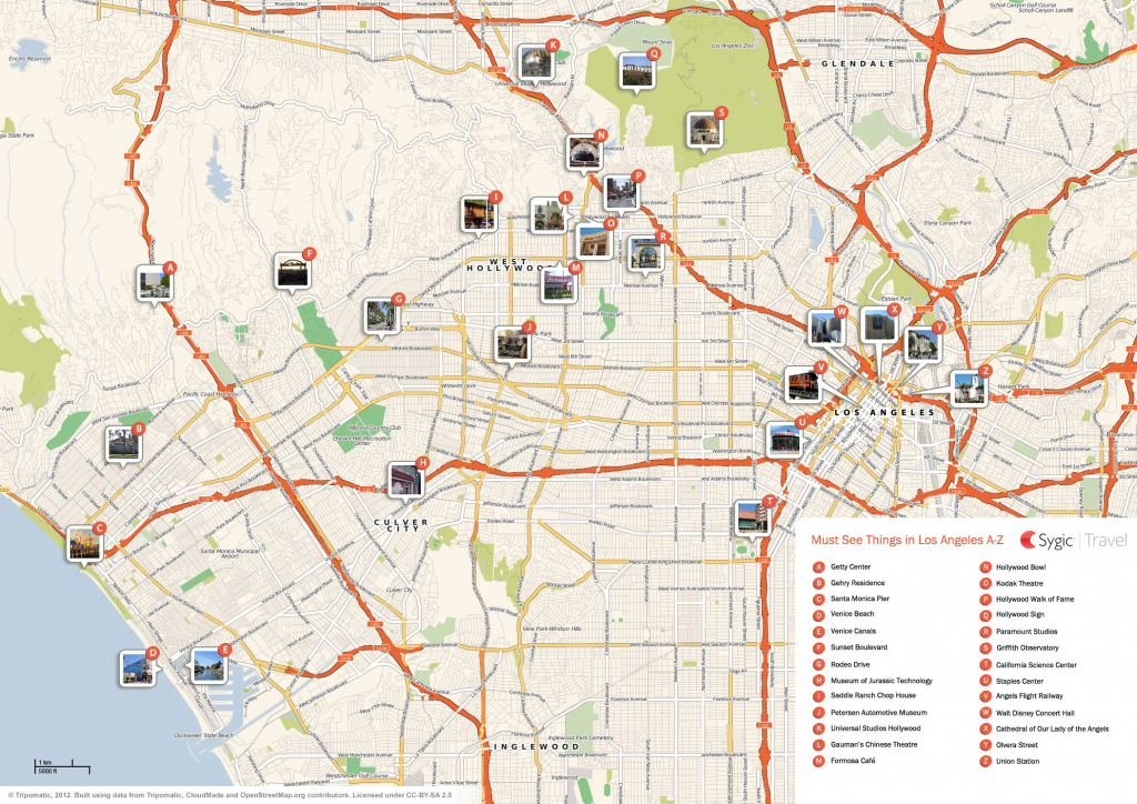 Los Angeles Printable Tourist Map | Sygic Travel | Printable A3 Map Of Usa