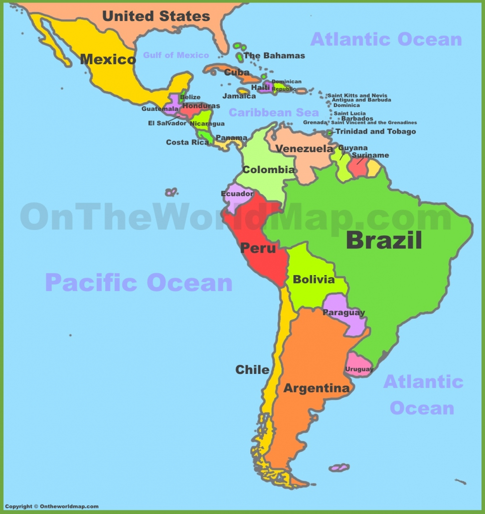 Map Of Central And South America | Printable Map Of Central American Countries