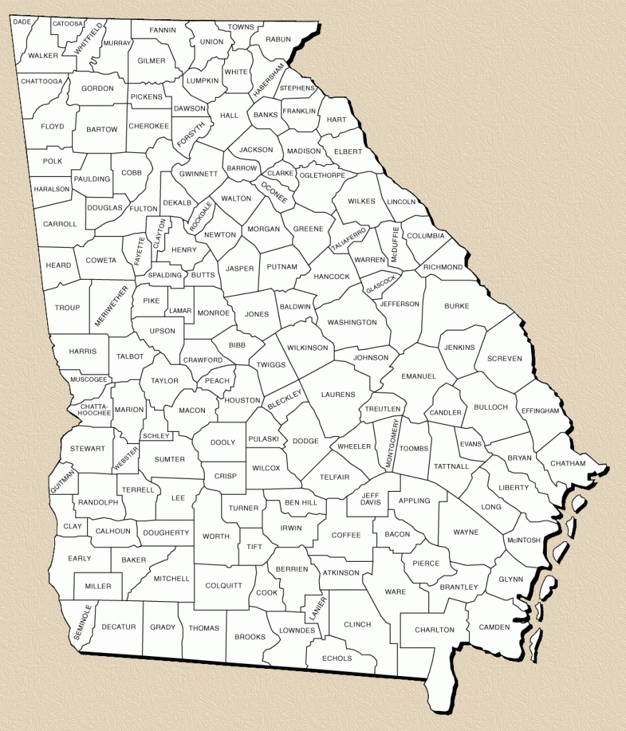 Map Of Ga Counties And Travel Information | Download Free Map Of Ga | Free Printable Map Of Georgia Usa