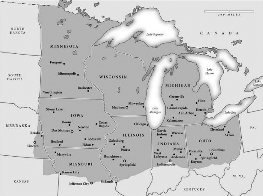 Printable Map Of Midwest Usa Printable US Maps