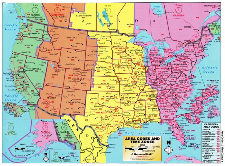 time zone map usa printable