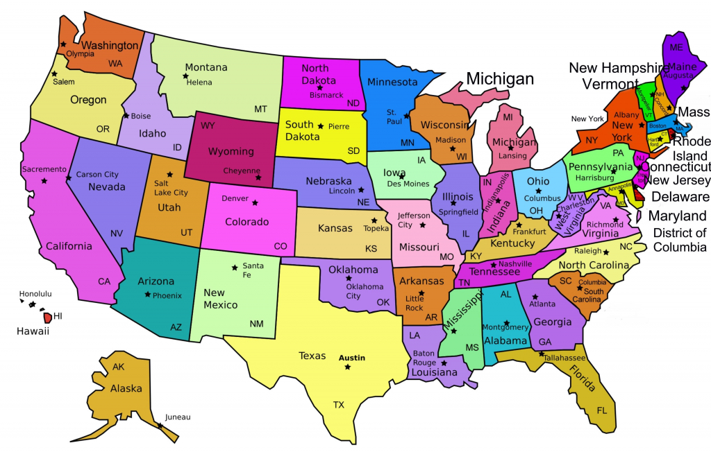 Map Of Us States With Capitols Usaand Cities Maps The United | Printable Map Of The United States With Capitals And Major Cities
