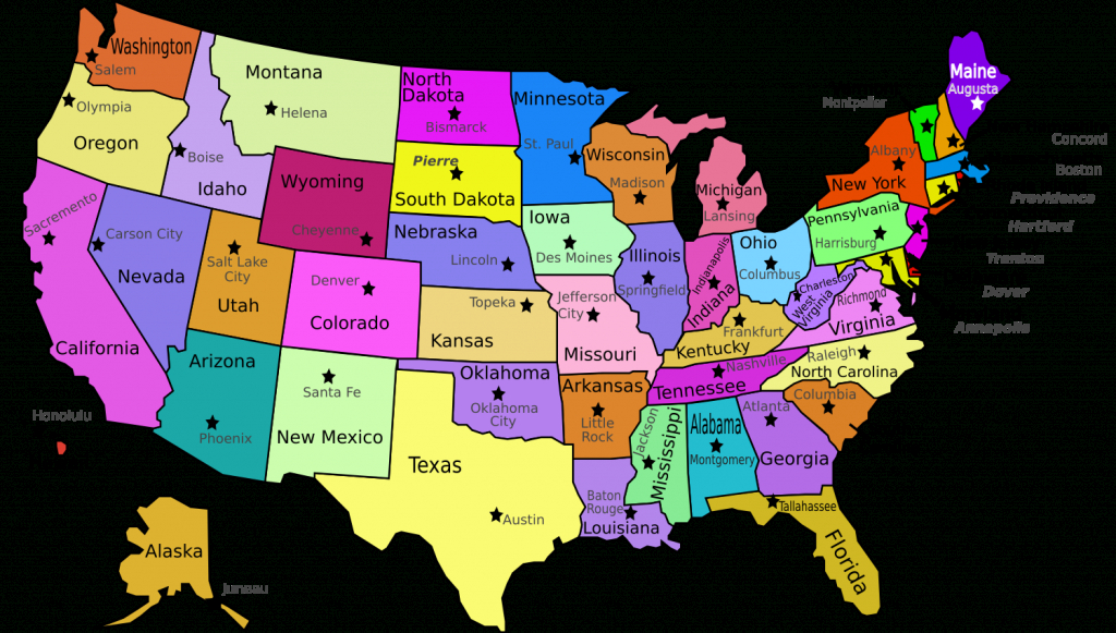 United States Labeled Map Free Printable Map Of Usa With States