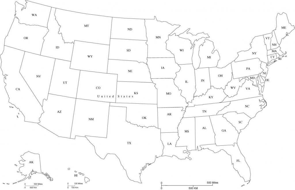Us Map With State Names Free Printable