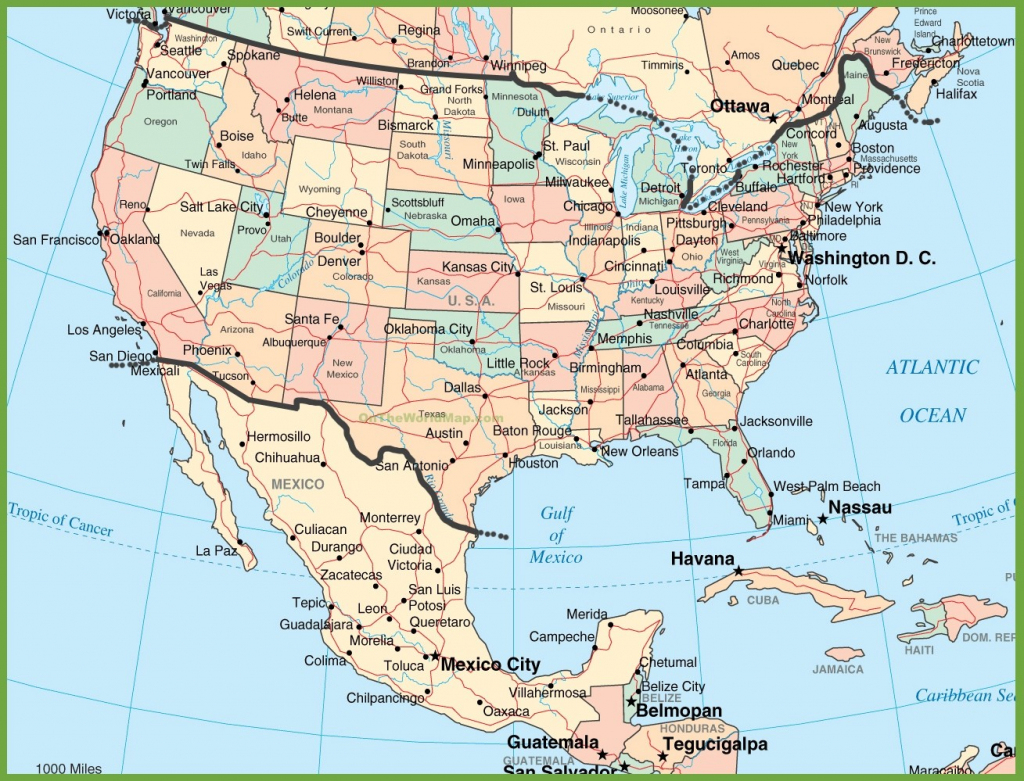 Map Of Usa With Mexico | Globalsupportinitiative | Printable Map Of Us And Mexico