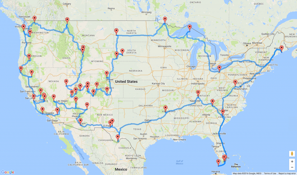 Map Shows The Ultimate U.s. National Park Road Trip | Printable Map Of National Parks In Usa